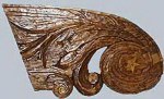 replica of a fiddle head for a ship